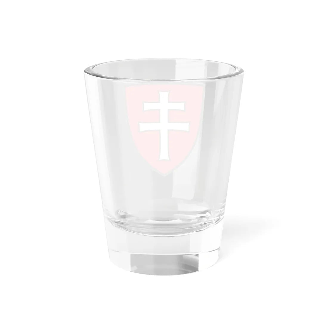 Pahonia-contour black-red shield with black-white cross (Belarus) (Coat of Arms) Shot Glass 1.5oz - Go Mug Yourself