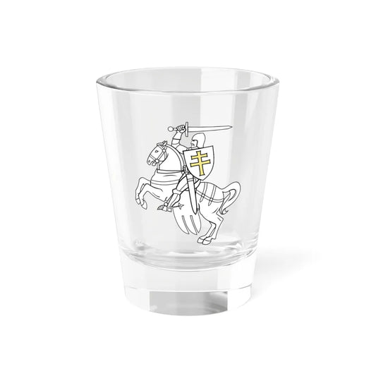 Pahonia-contour black-white filled-gold cross (Belarus) (Coat of Arms) Shot Glass 1.5oz 1.5oz - Go Mug Yourself