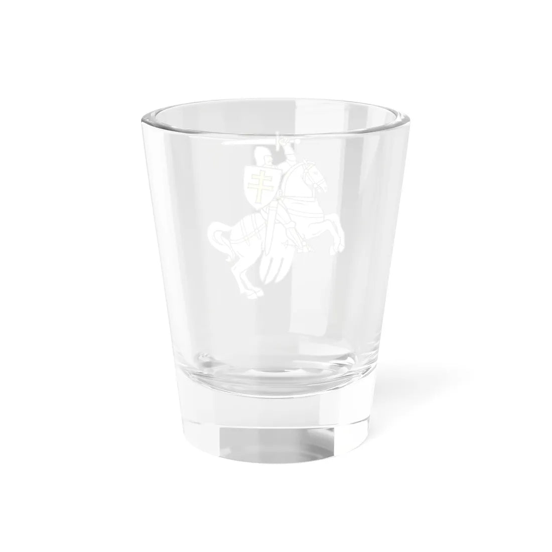 Pahonia-contour black-white filled-gold cross (Belarus) (Coat of Arms) Shot Glass 1.5oz - Go Mug Yourself