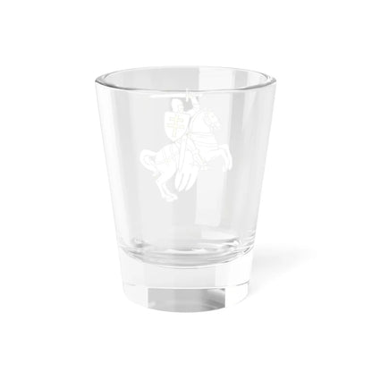 Pahonia-contour black-white filled-gold cross (Belarus) (Coat of Arms) Shot Glass 1.5oz - Go Mug Yourself