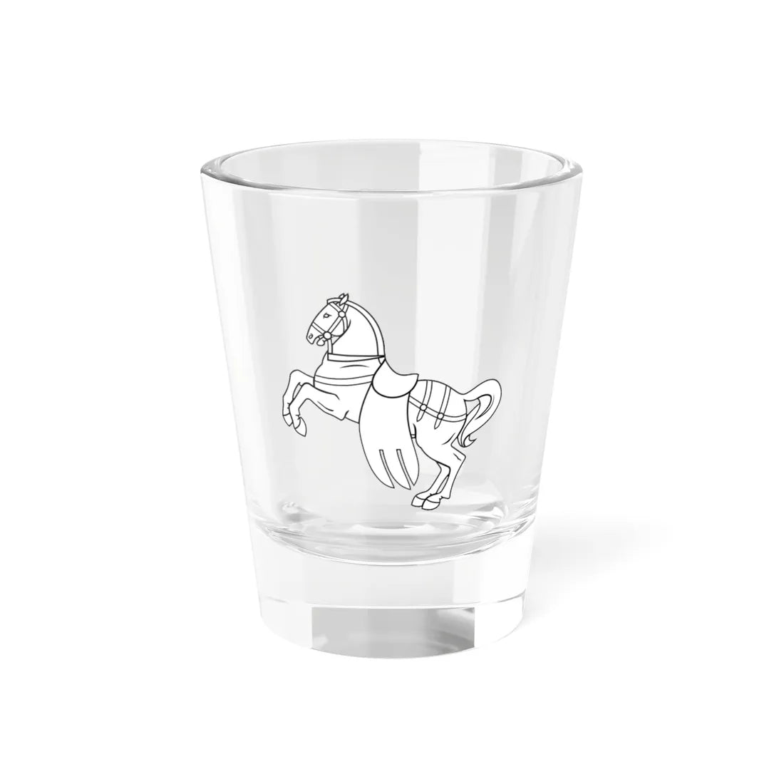 Pahonia-contour horse with harness (Belarus) (Coat of Arms) Shot Glass 1.5oz 1.5oz - Go Mug Yourself