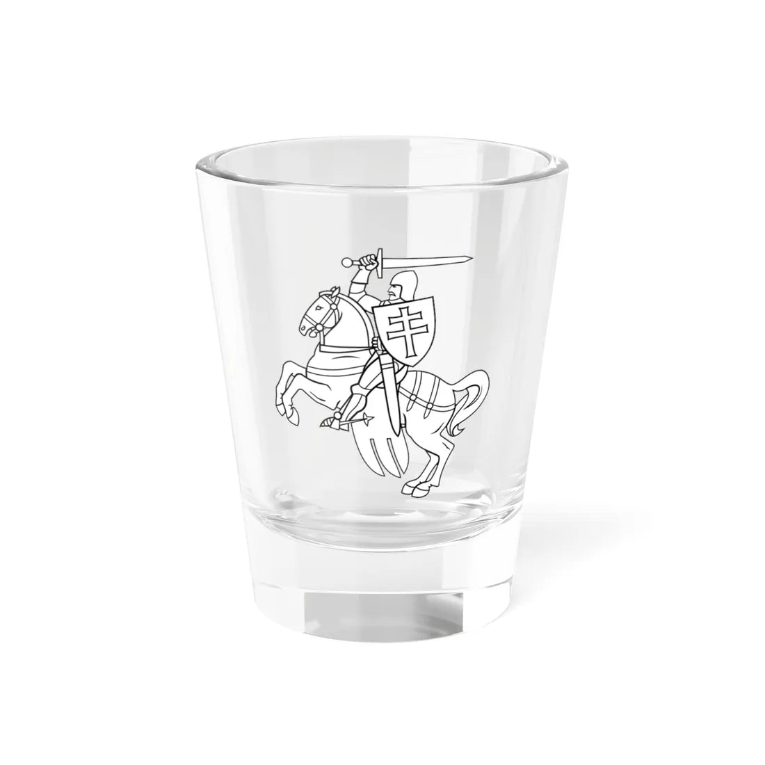 Pahonia-contour lightweight-by element-black-white filled (Belarus) (Coat of Arms) Shot Glass 1.5oz 1.5oz - Go Mug Yourself