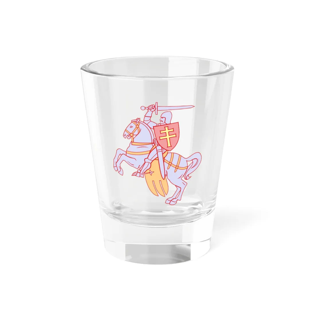 Pahonia-contour multi-color fill available (Belarus) (Coat of Arms) Shot Glass 1.5oz 1.5oz - Go Mug Yourself