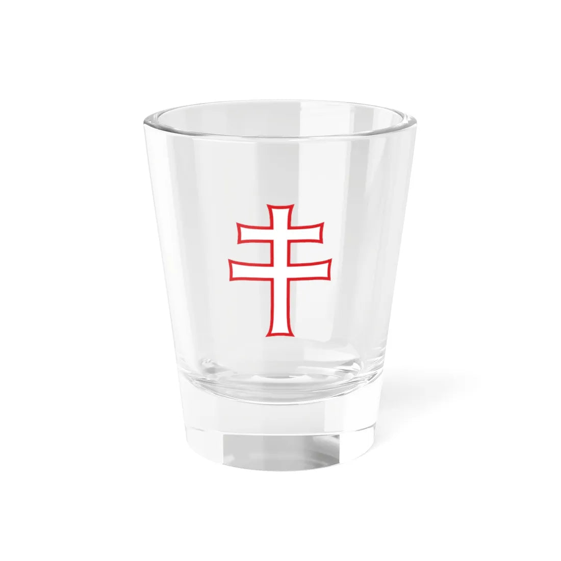 Pahonia-contour red-white cross (Belarus) (Coat of Arms) Shot Glass 1.5oz 1.5oz - Go Mug Yourself