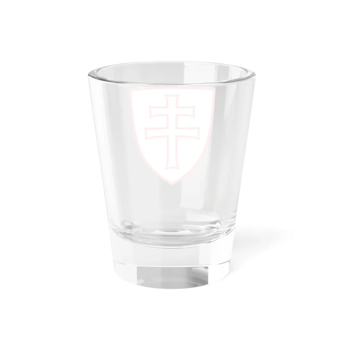 Pahonia-contour red-white shield with cross (Belarus) (Coat of Arms) Shot Glass 1.5oz - Go Mug Yourself