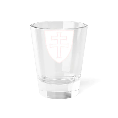 Pahonia-contour red-white shield with cross (Belarus) (Coat of Arms) Shot Glass 1.5oz - Go Mug Yourself