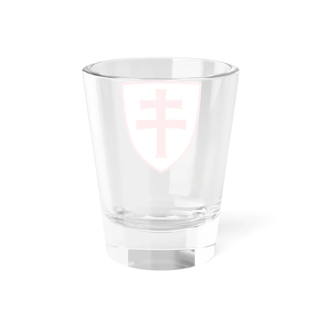 Pahonia-contour red-white shield with red cross (Belarus) (Coat of Arms) Shot Glass 1.5oz - Go Mug Yourself