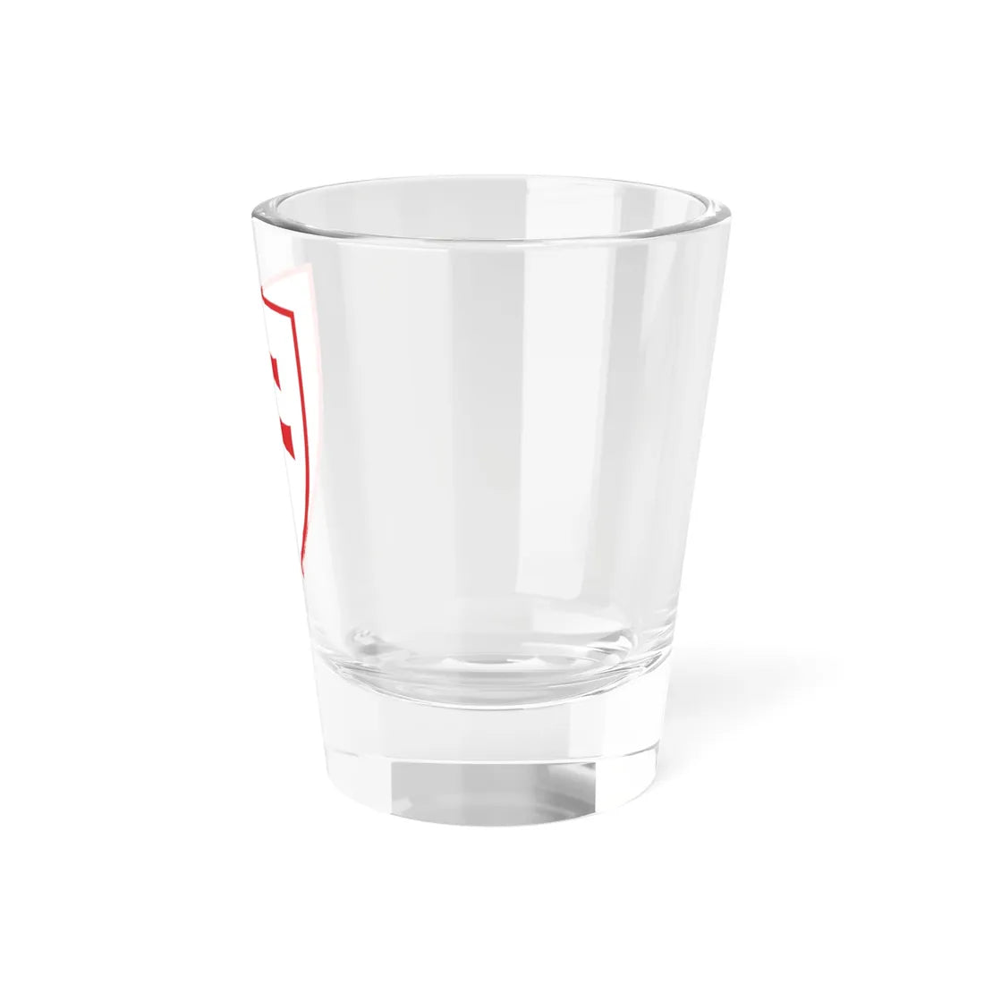 Pahonia-contour red-white shield with red cross (Belarus) (Coat of Arms) Shot Glass 1.5oz - Go Mug Yourself