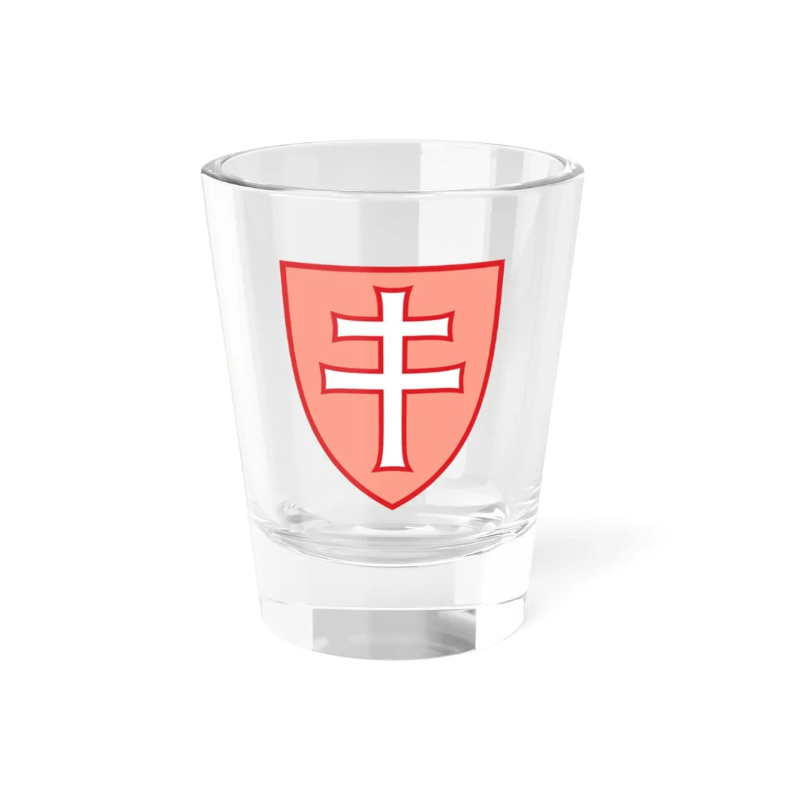 Pahonia-contour shield with cross (Belarus) (Coat of Arms) Shot Glass 1.5oz 1.5oz - Go Mug Yourself