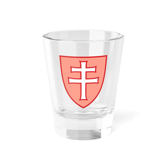 Pahonia-contour shield with cross (Belarus) (Coat of Arms) Shot Glass 1.5oz 1.5oz - Go Mug Yourself