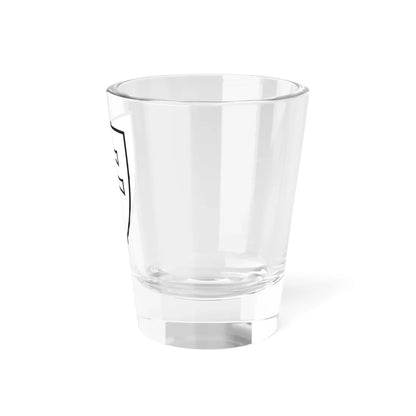 Pahonia-contour white filled shield with cross (Belarus) (Coat of Arms) Shot Glass 1.5oz - Go Mug Yourself