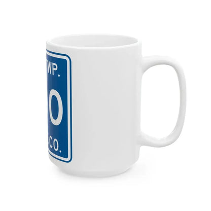Paint Township Wayne County Ohio route shield template (Ohio) (Road Sign) White Coffee Mug - Go Mug Yourself