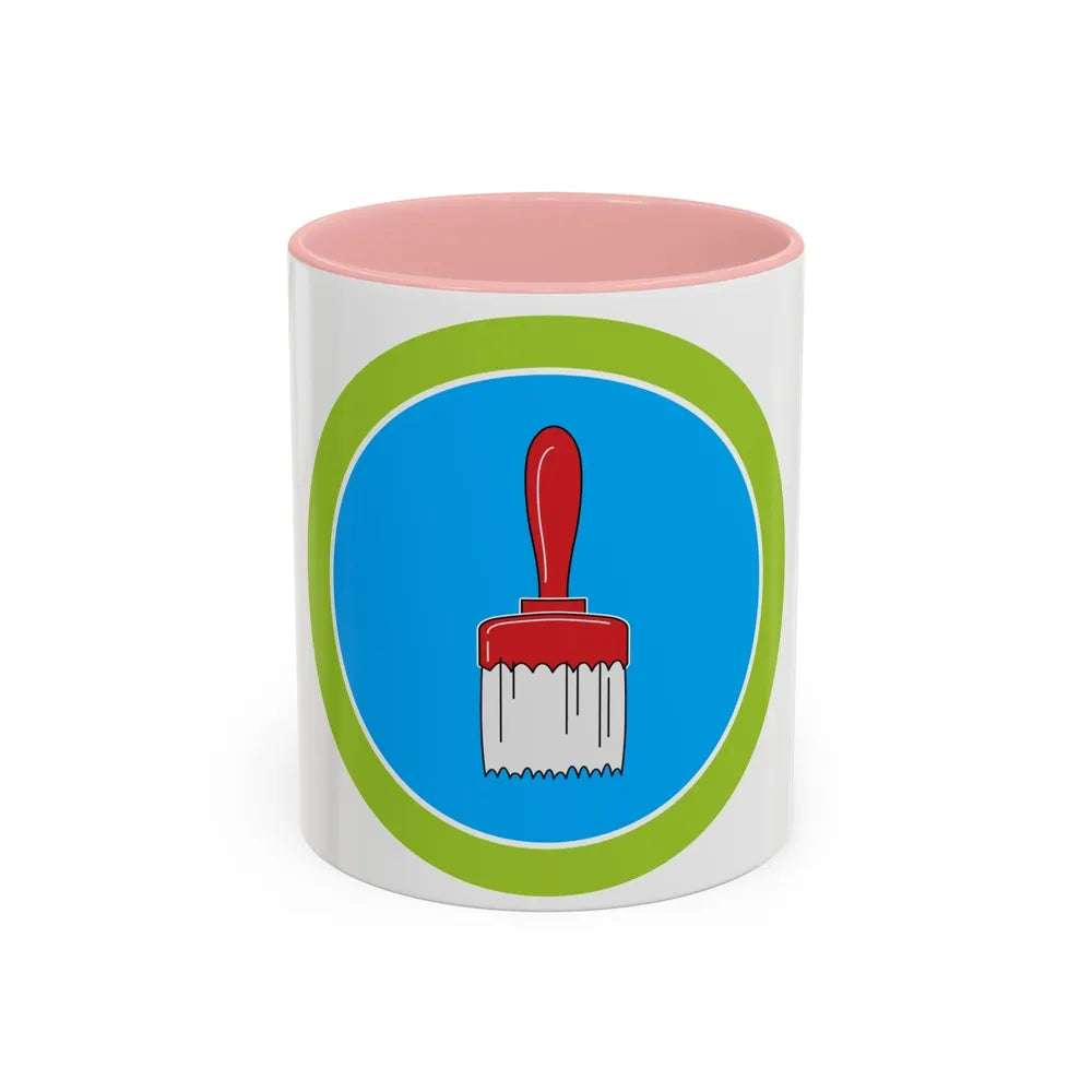 Painting (Boy Scout Merit Badge) Accent Coffee Mug-11oz-Pink-Go Mug Yourself