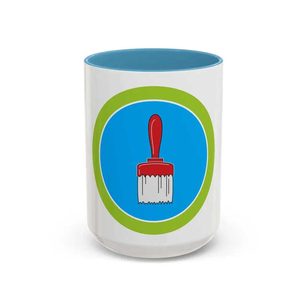 Painting (Boy Scout Merit Badge) Accent Coffee Mug-15oz-Light Blue-Go Mug Yourself