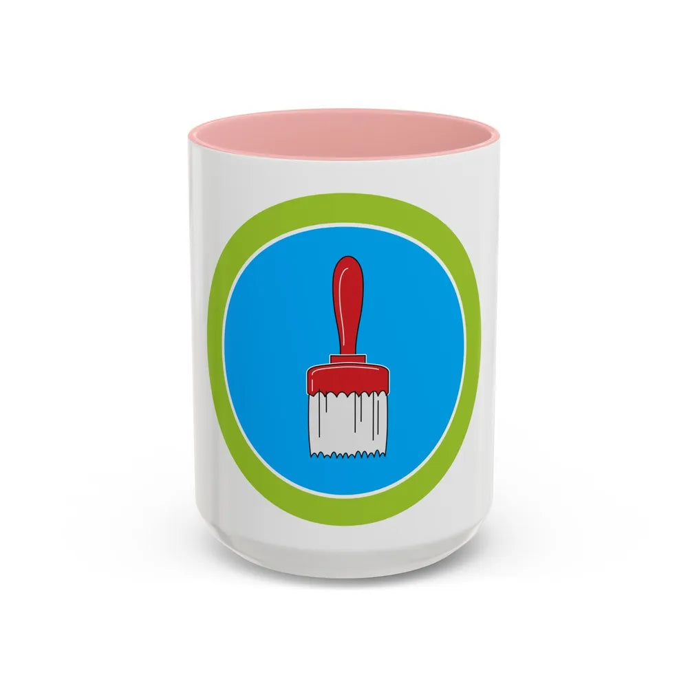 Painting (Boy Scout Merit Badge) Accent Coffee Mug-15oz-Pink-Go Mug Yourself