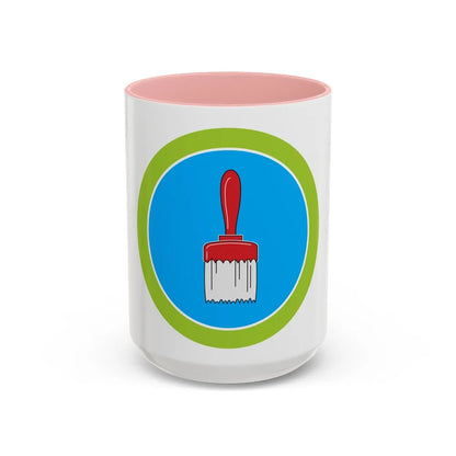 Painting (Boy Scout Merit Badge) Accent Coffee Mug-15oz-Pink-Go Mug Yourself