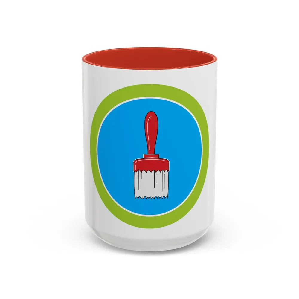 Painting (Boy Scout Merit Badge) Accent Coffee Mug-15oz-Red-Go Mug Yourself