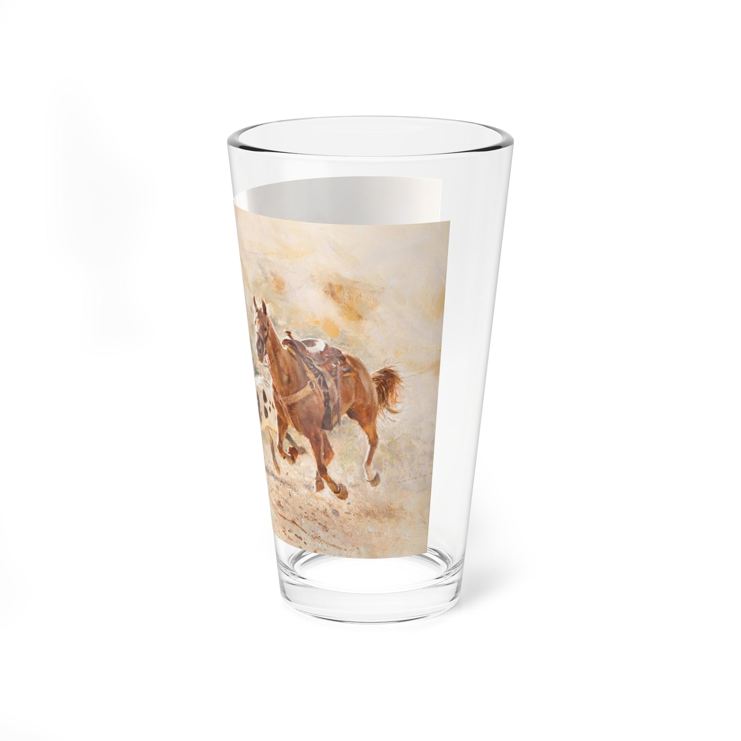 Painting Depicting Cowboy Wrestling Steer, Bull Doggin', 1980 (Magazine Illustration) Pint Glass 16oz-Go Mug Yourself