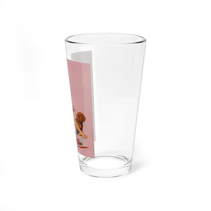 Painting her Toenails, American Weekly magazine cover, January 11, 1953 (Magazine Illustration) Pint Glass 16oz - Go Mug Yourself