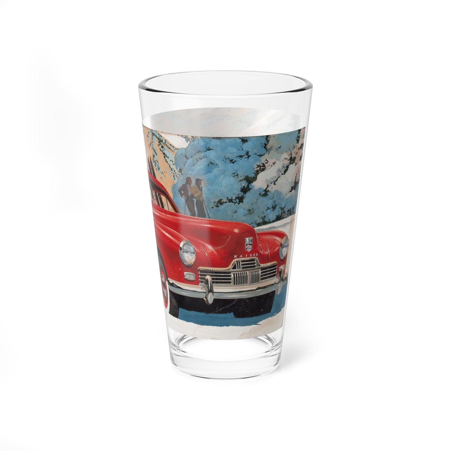 Pair of car advertisements (2) (Magazine Illustration) Pint Glass 16oz-Go Mug Yourself