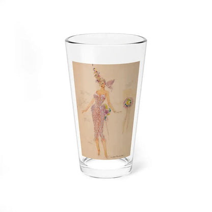 Pair of costume design sketches (1) (Magazine Illustration) Pint Glass 16oz 16oz - Go Mug Yourself