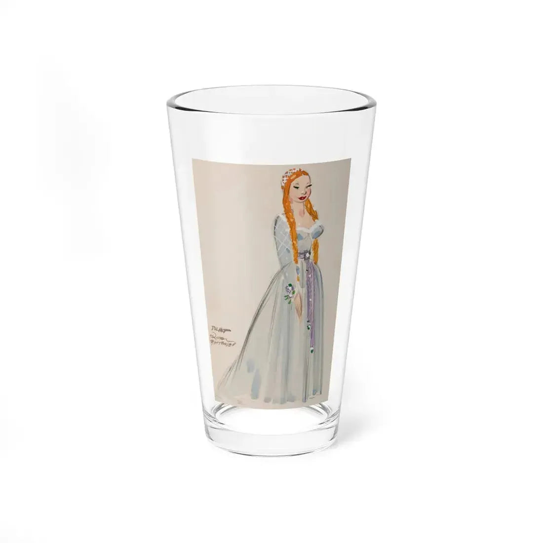 Pair of costume design sketches (2) (Magazine Illustration) Pint Glass 16oz 16oz - Go Mug Yourself