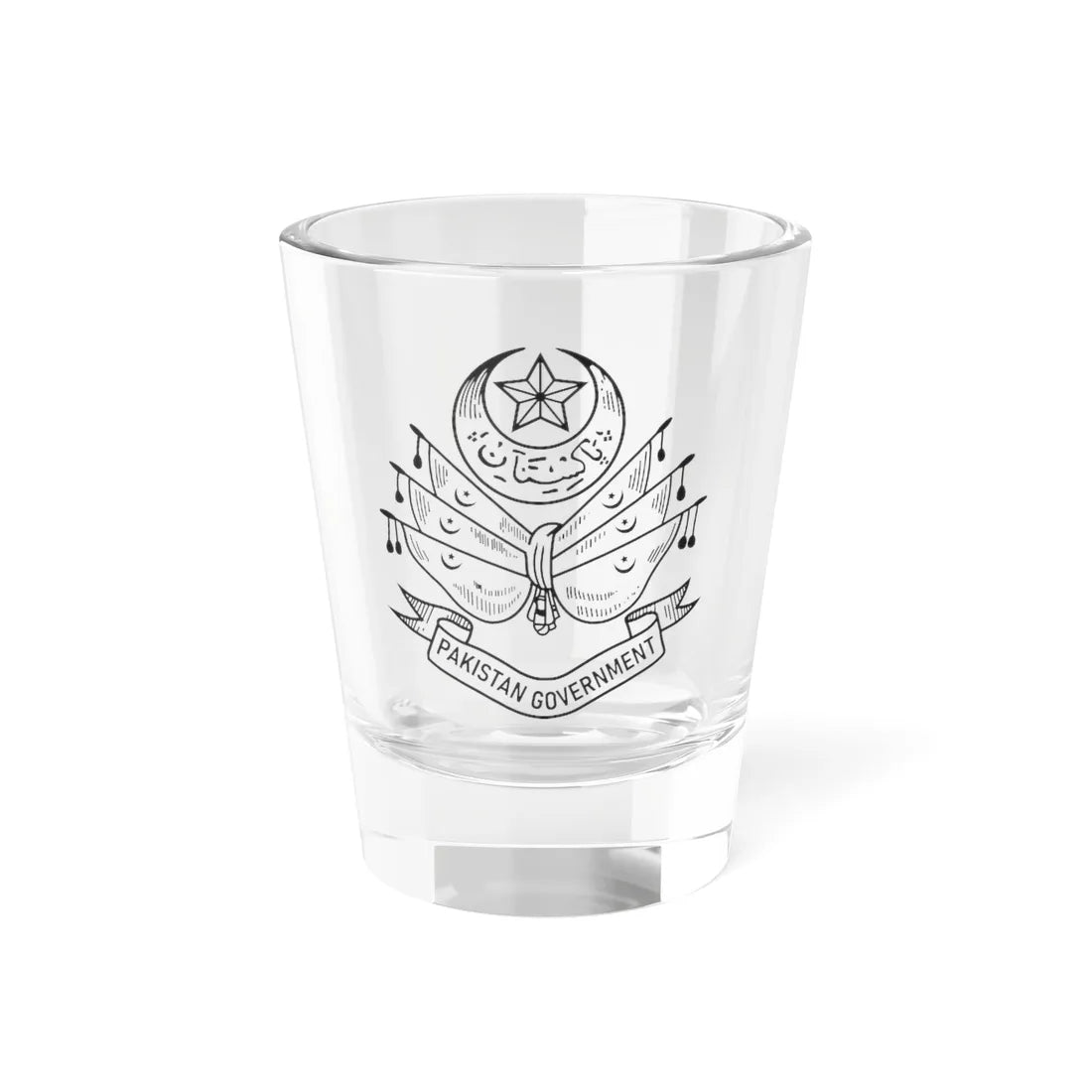 Pakistan Emblem 1947-1954 (Pakistan) (Coat of Arms) Shot Glass 1.5oz 1.5oz - Go Mug Yourself