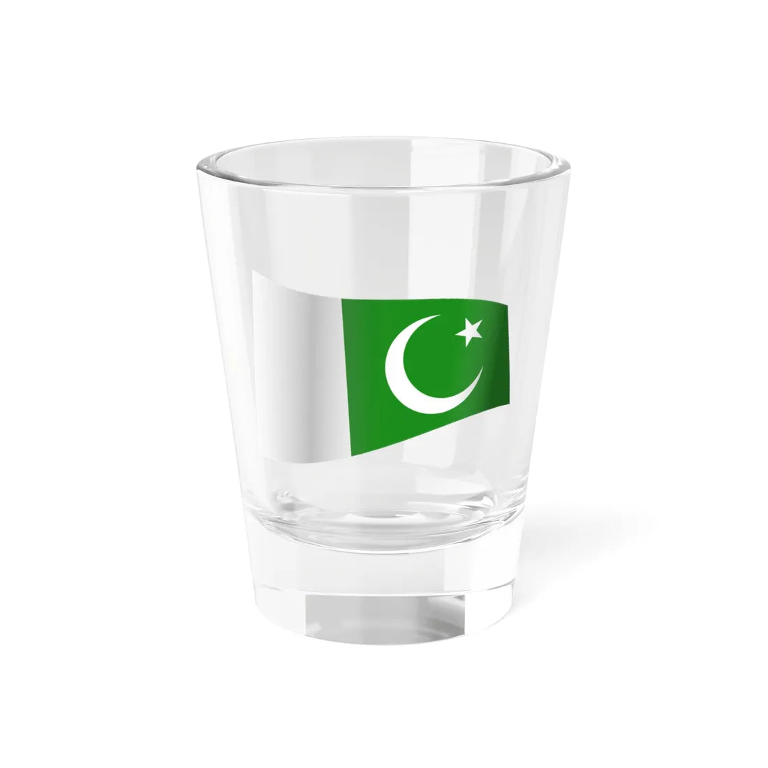 Pakistan Flag - iconic waving (Pakistan) Shot Glass 1.5oz 1.5oz - Go Mug Yourself