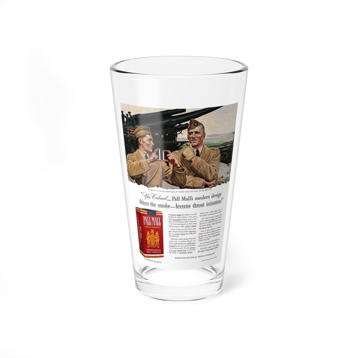 Pall Mall ad, Liberty, May 31, 1941 (Magazine Illustration) Pint Glass 16oz-16oz-Go Mug Yourself