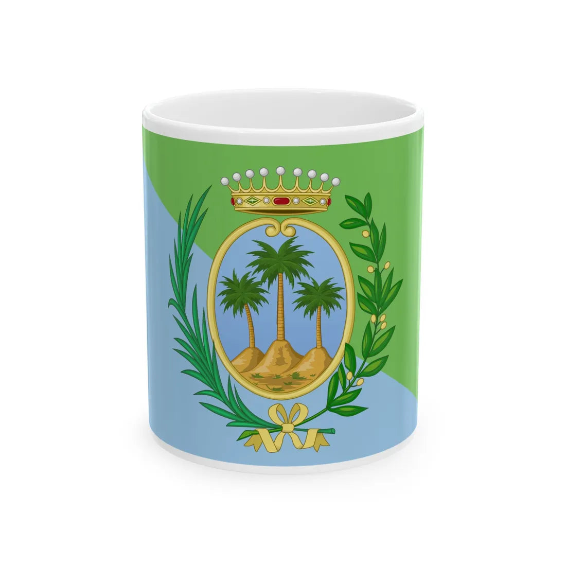 Palma di Montechiaro-Bandiera (Italy) White Coffee Mug 11oz - Go Mug Yourself