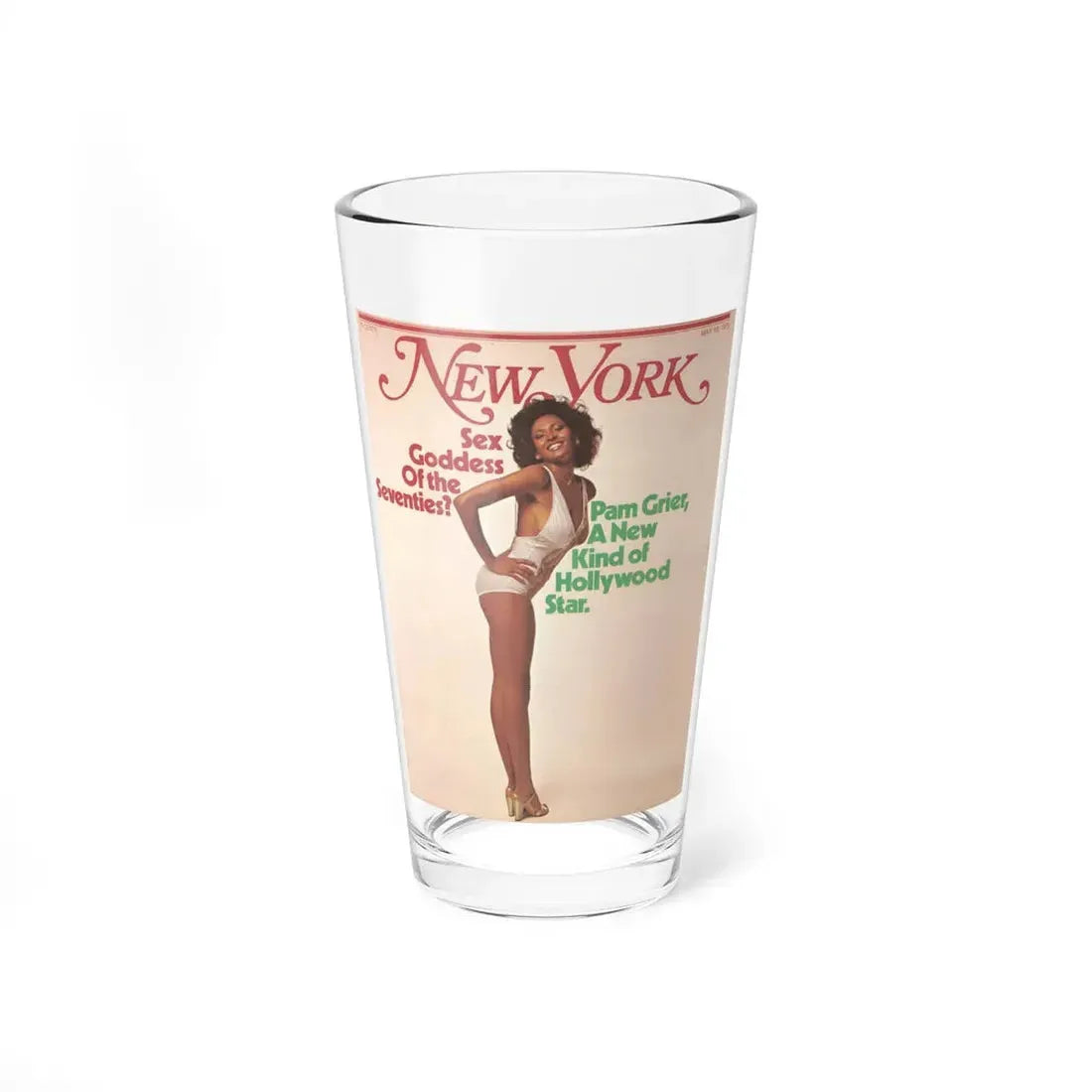 Pam Grier #06 (Vintage Female Icon) Pint Glass 16oz 16oz - Go Mug Yourself