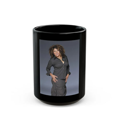 Pam Grier #08 (Vintage Female Icon) Black Coffee Mug-15oz-Go Mug Yourself