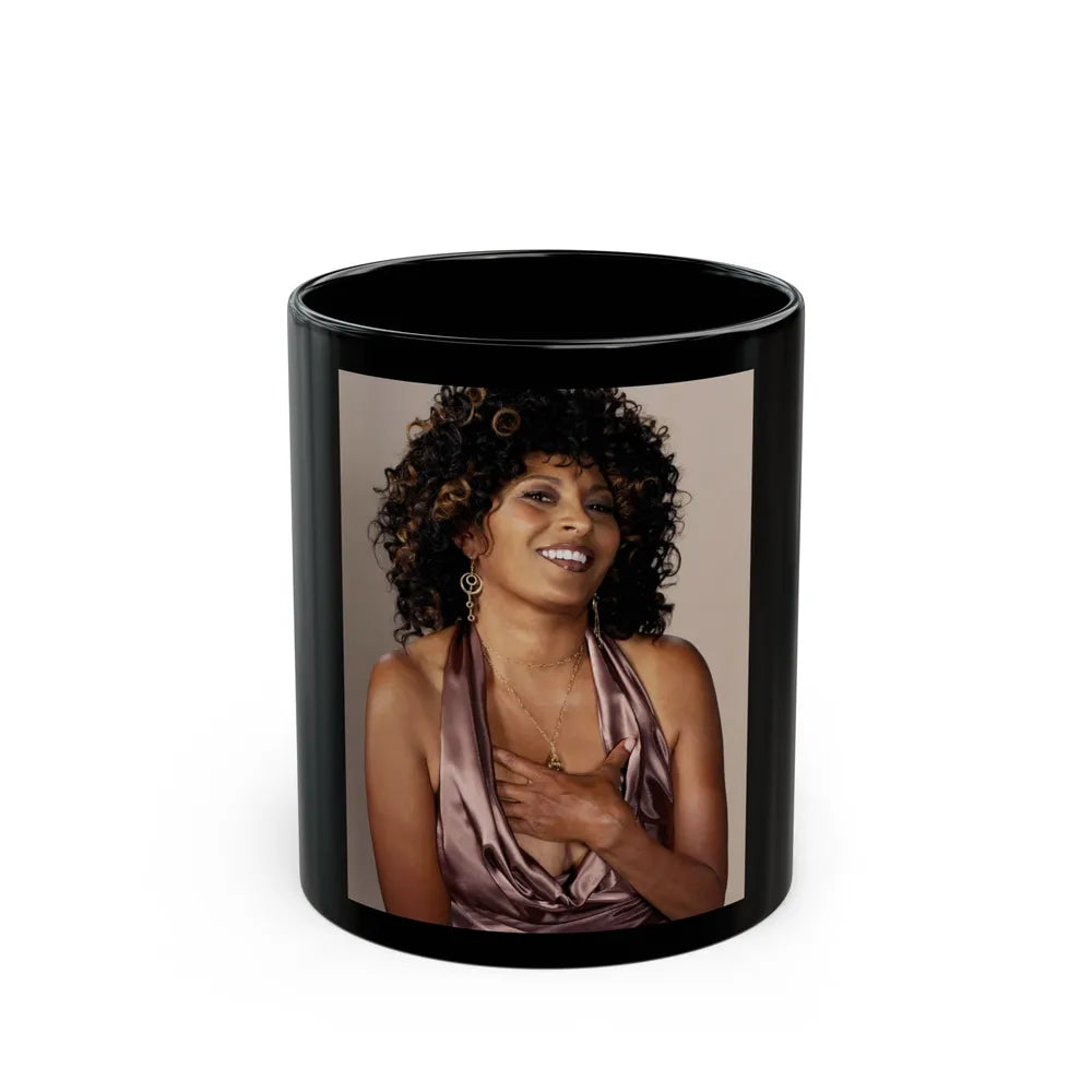 Pam Grier #10 (Vintage Female Icon) Black Coffee Mug-11oz-Go Mug Yourself