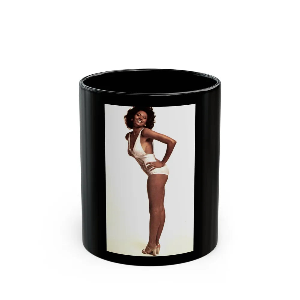 Pam Grier #11 (Vintage Female Icon) Black Coffee Mug-11oz-Go Mug Yourself