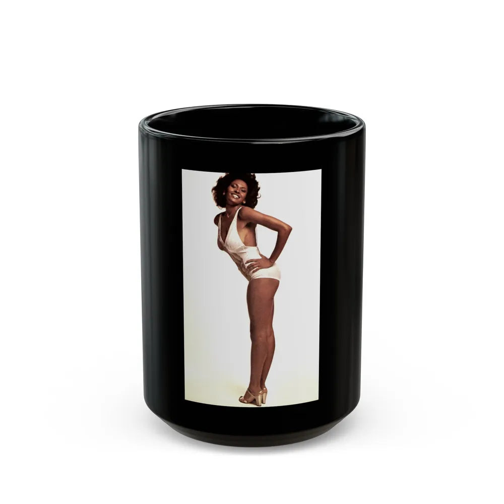 Pam Grier #11 (Vintage Female Icon) Black Coffee Mug-15oz-Go Mug Yourself