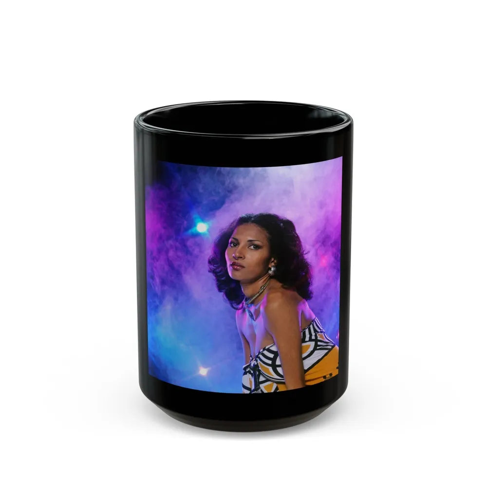 Pam Grier #18 (Vintage Female Icon) Black Coffee Mug-15oz-Go Mug Yourself