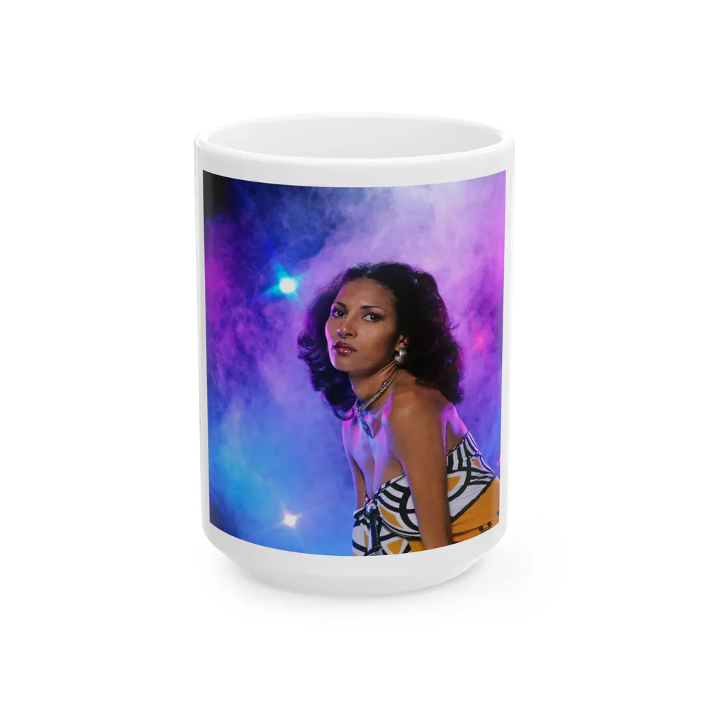 Pam Grier #18 (Vintage Female Icon) White Coffee Mug-15oz-Go Mug Yourself