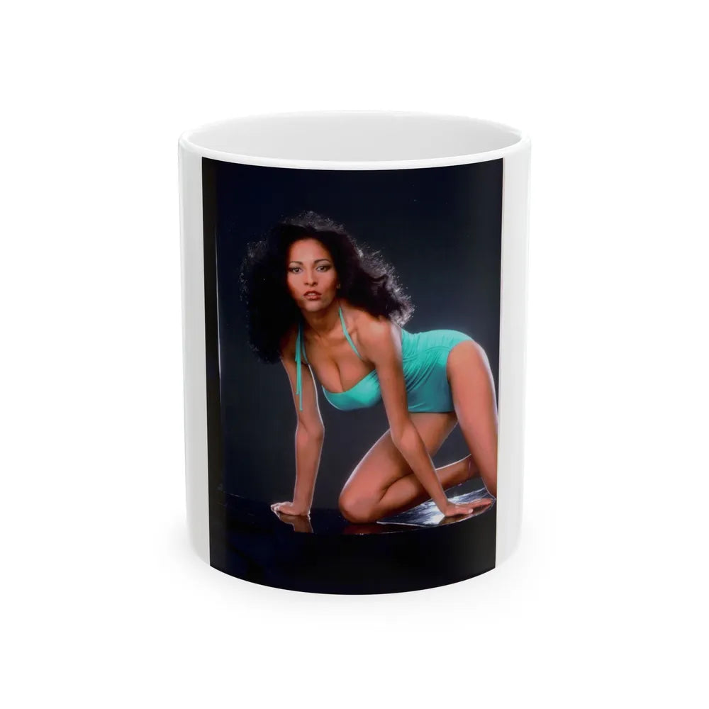 Pam Grier #21 (Vintage Female Icon) White Coffee Mug-11oz-Go Mug Yourself