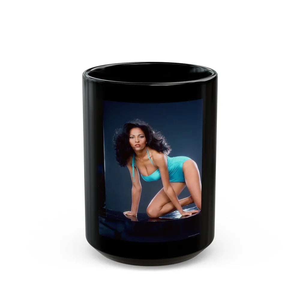 Pam Grier #211 (Vintage Female Icon) Black Coffee Mug-15oz-Go Mug Yourself