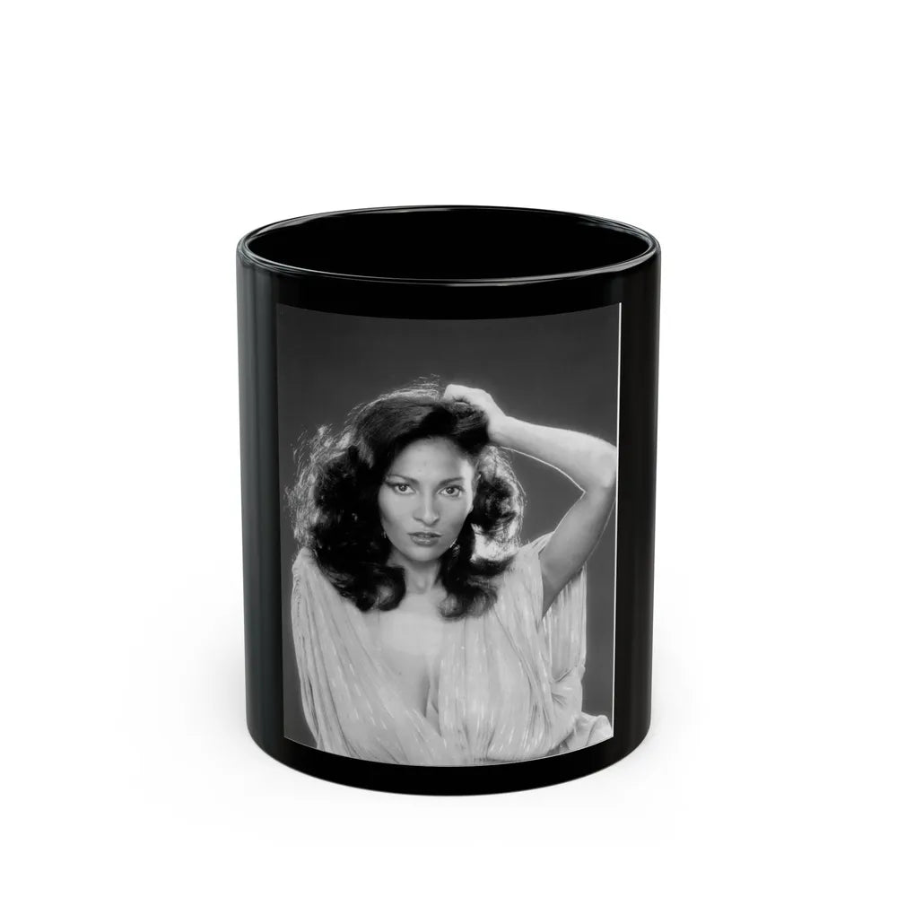 Pam Grier #22 (Vintage Female Icon) Black Coffee Mug-11oz-Go Mug Yourself