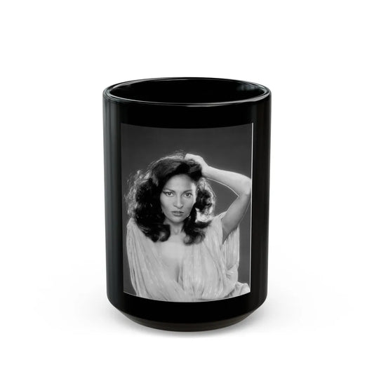 Pam Grier #22 (Vintage Female Icon) Black Coffee Mug-15oz-Go Mug Yourself