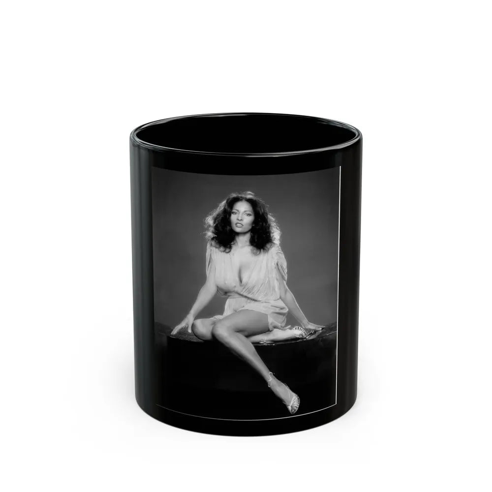 Pam Grier #23 (Vintage Female Icon) Black Coffee Mug-11oz-Go Mug Yourself