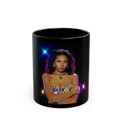 Pam Grier #25 (Vintage Female Icon) Black Coffee Mug-11oz-Go Mug Yourself