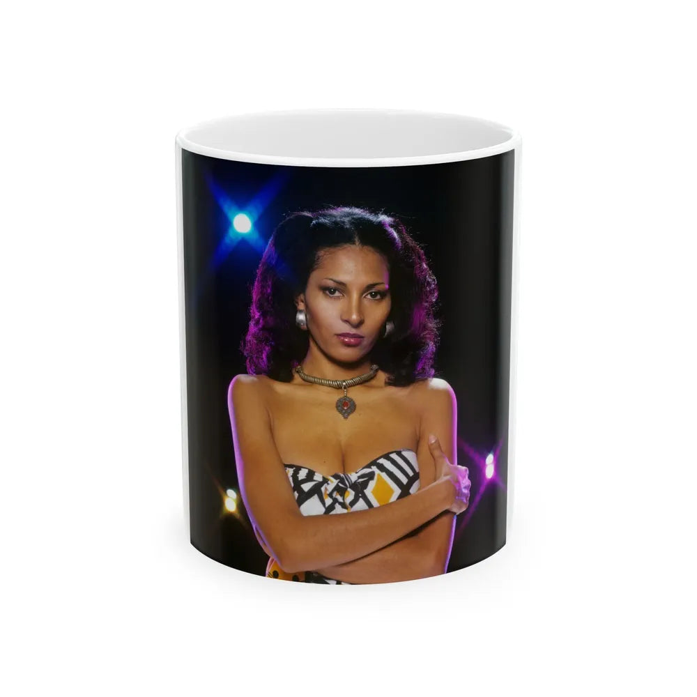 Pam Grier #25 (Vintage Female Icon) White Coffee Mug-11oz-Go Mug Yourself