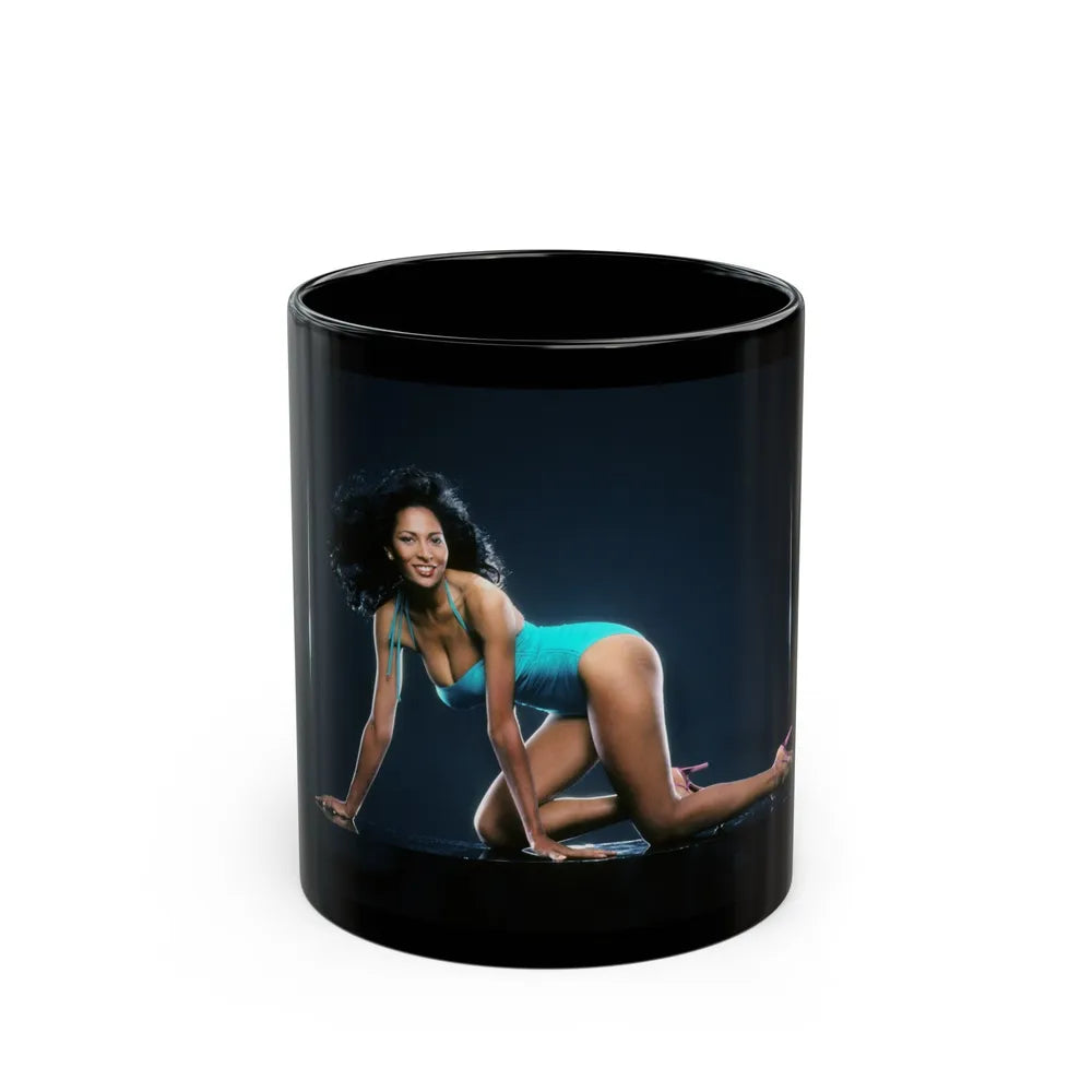 Pam Grier #26 (Vintage Female Icon) Black Coffee Mug-11oz-Go Mug Yourself