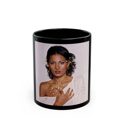 Pam Grier #28 (Vintage Female Icon) Black Coffee Mug-11oz-Go Mug Yourself