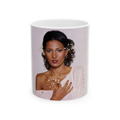 Pam Grier #28 (Vintage Female Icon) White Coffee Mug-11oz-Go Mug Yourself