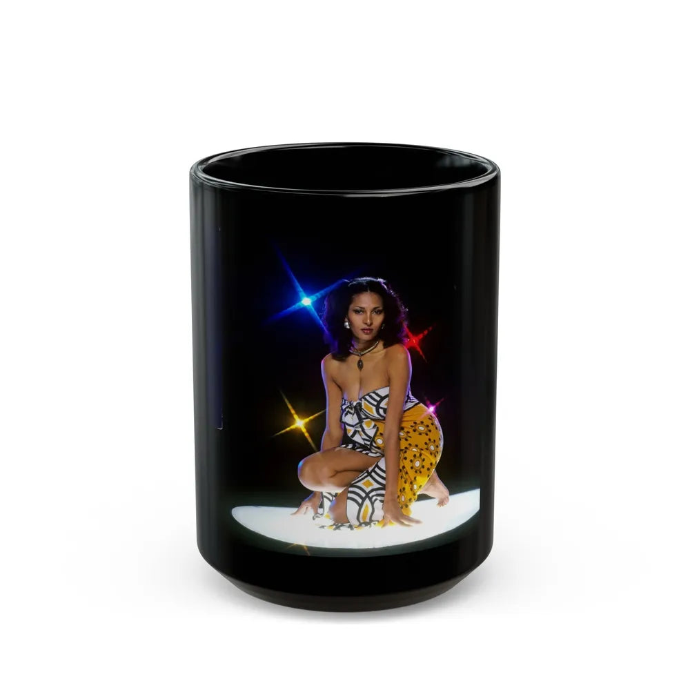 Pam Grier #29 (Vintage Female Icon) Black Coffee Mug-15oz-Go Mug Yourself