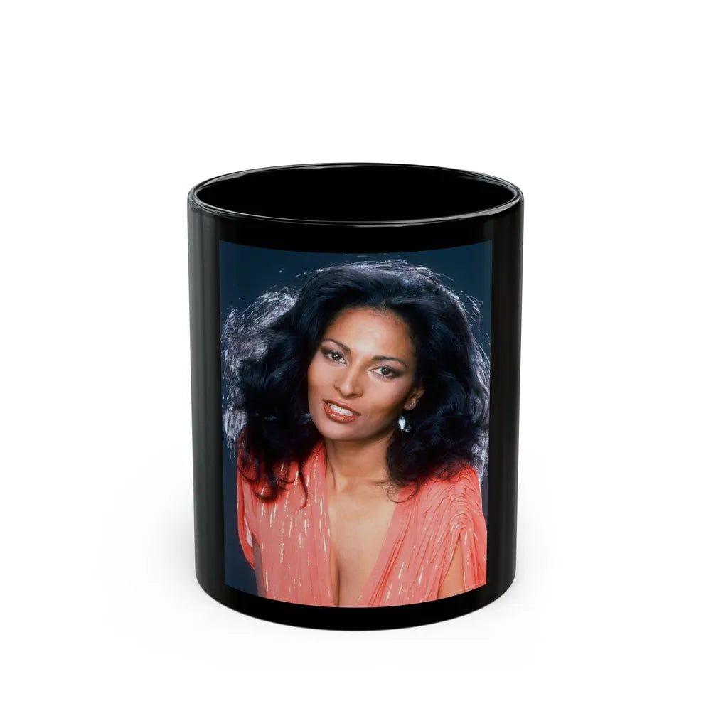 Pam Grier #30 (Vintage Female Icon) Black Coffee Mug-11oz-Go Mug Yourself