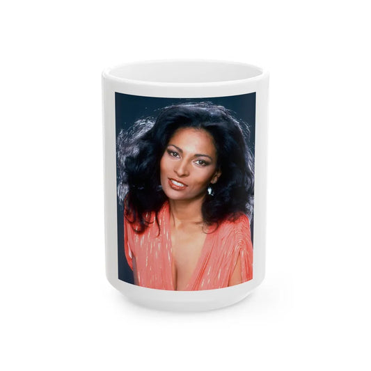 Pam Grier #30 (Vintage Female Icon) White Coffee Mug-15oz-Go Mug Yourself